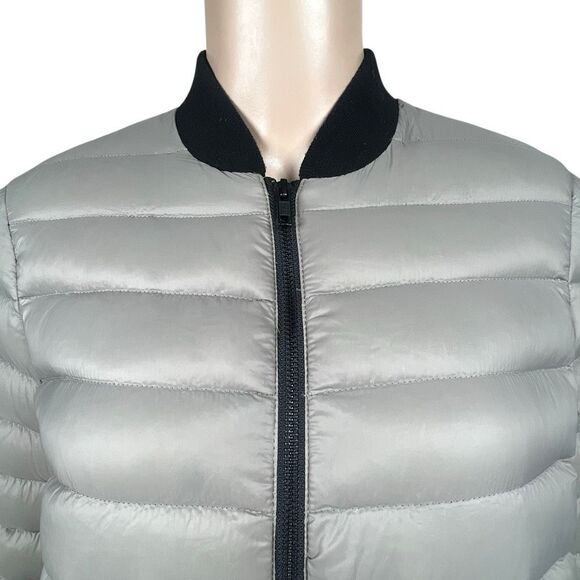 Soia & Kyo Lightweight Down Bomber Jacket Taupe Gray - Picture 2 of 14